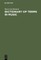 Dictionary of Terms in Music / WÃ¶rterbuch Musik