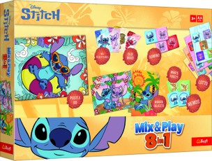 TREFL DISNEY STITCH 8in1 Mix&play set of boardgames